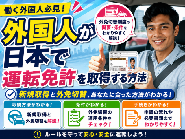 外国人が日本で運転免許を取得する方法と外免切替制度の概要・適用の条件について解説