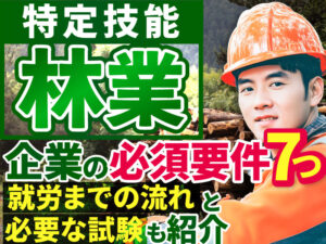 特定技能「林業」の業務内容や許可要件、就労開始までの流れを解説