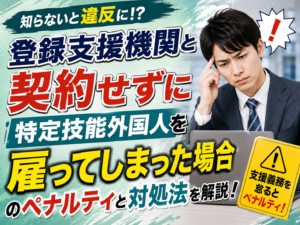 登録支援機関と契約せずに特定技能外国人を雇ってしまった場合のペナルティと対処法を解説